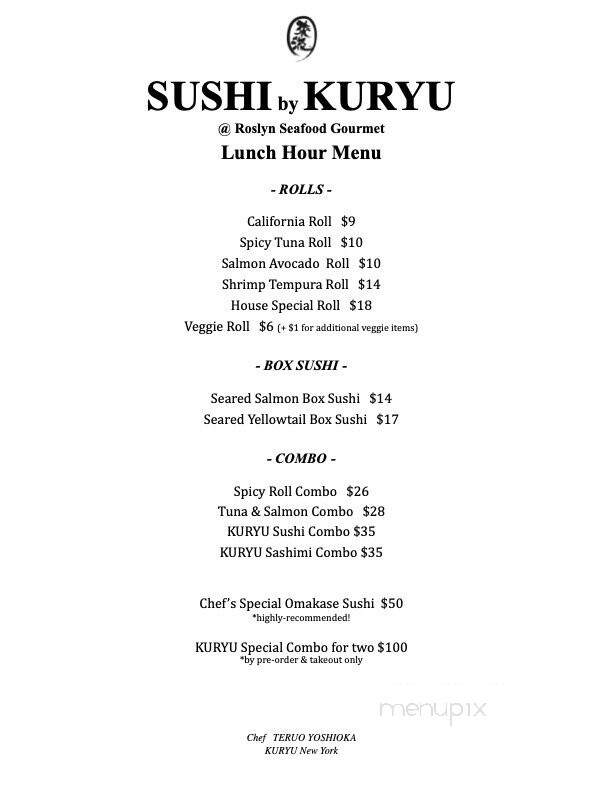 Sushi By Kuryu - Roslyn Heights, NY menu_pic