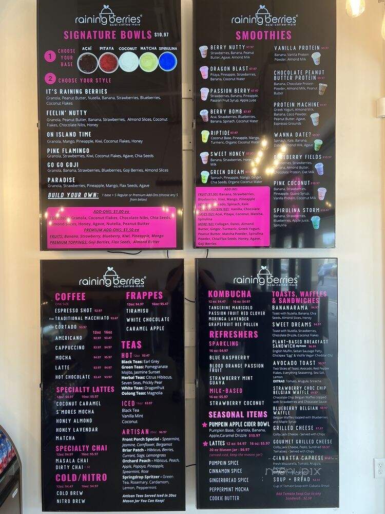 Raining Berries USF - Temple Terrace, FL menu_pic