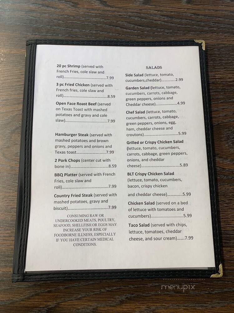 Rail House Grill - Totz, KY menu_pic