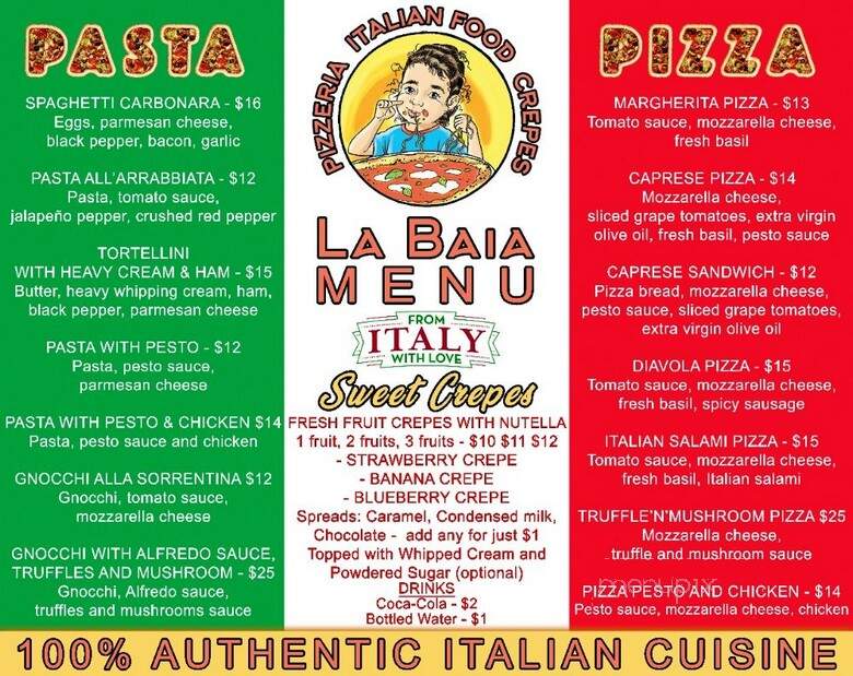 La Baia Italian Food - Lancaster, CA menu_pic