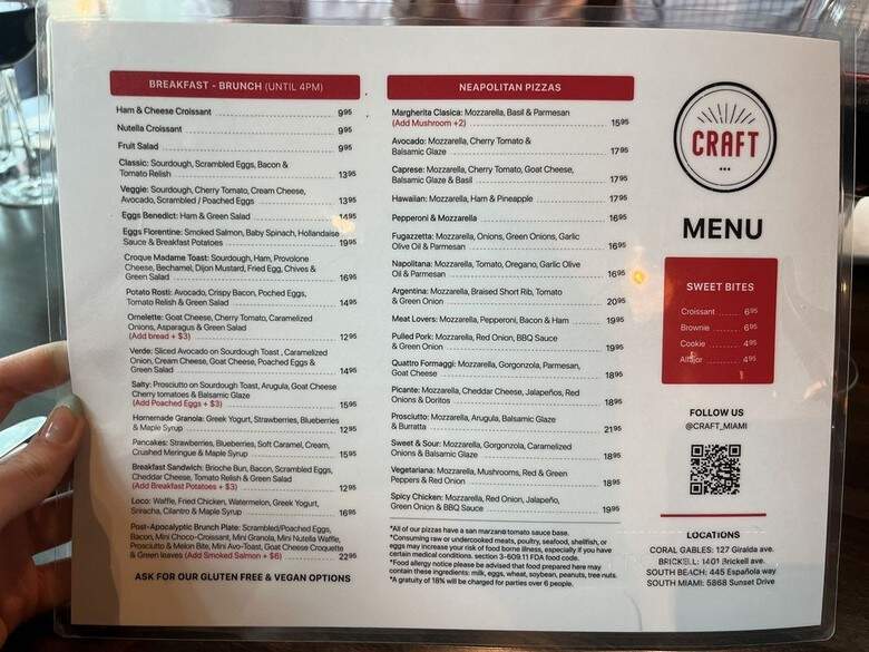 Craft Brickell - Miami, FL menu_pic
