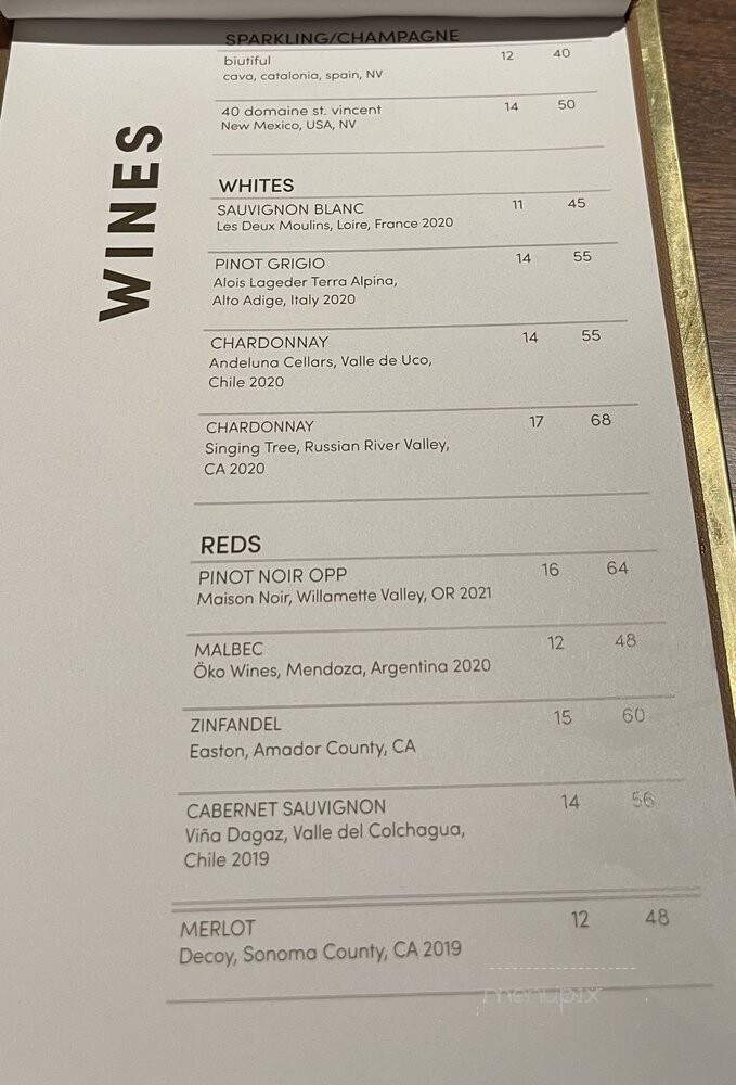 Revel Lounge - Vail, CO menu_pic
