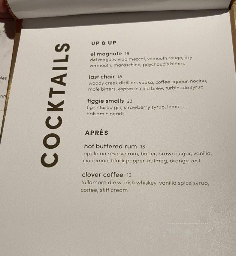 Revel Lounge - Vail, CO menu_pic