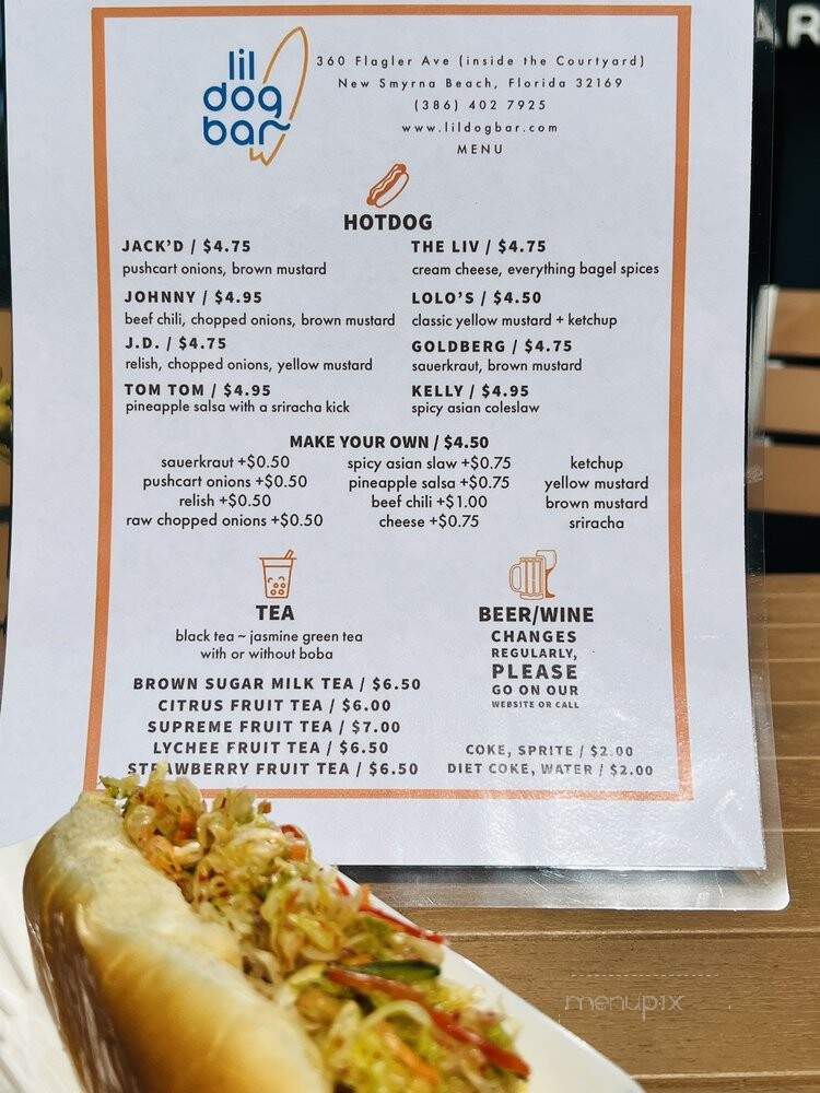 Lil Dog Bar - New Smyrna Beach, FL menu_pic