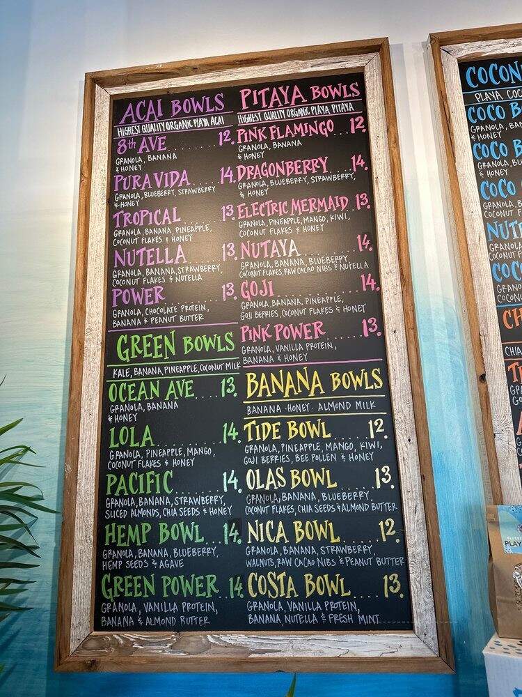 Playa Bowls - South Miami, FL menu_pic