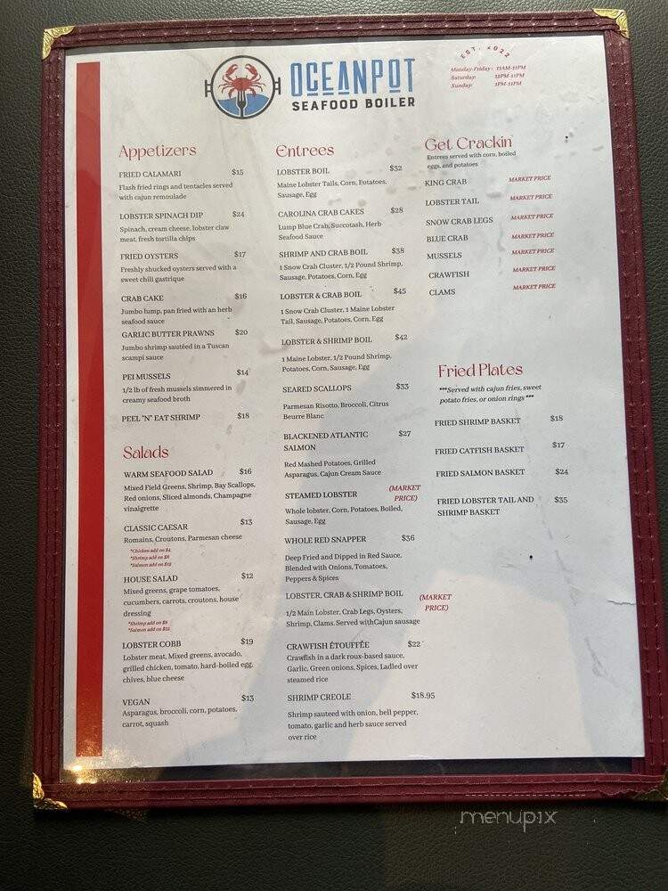 Ocean Pot Seafood Boiler - Marietta, GA menu_pic