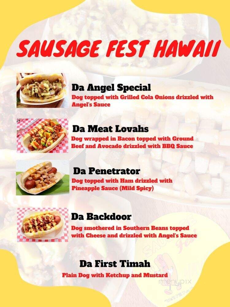 Sausage Fest Hawaii - Schofield Barracks, HI menu_pic