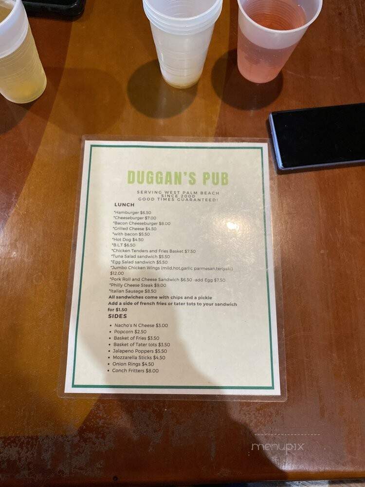 Duggans Pub and Grill - West Palm Beach, FL menu_pic