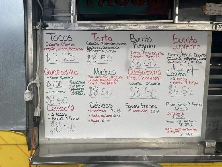 Sammy's Tacos - Fresno, CA menu_pic