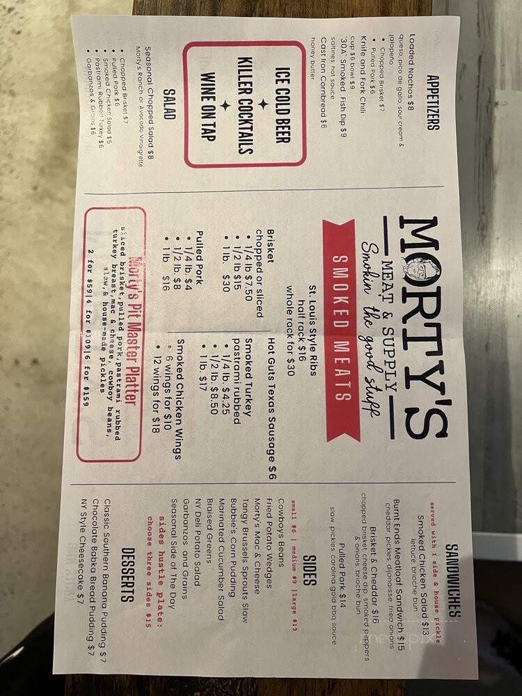 Morty's Meat & Supply - Dunwoody, GA menu_pic