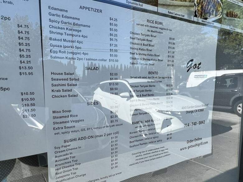 Got Sushi & Grill - Orange, CA menu_pic
