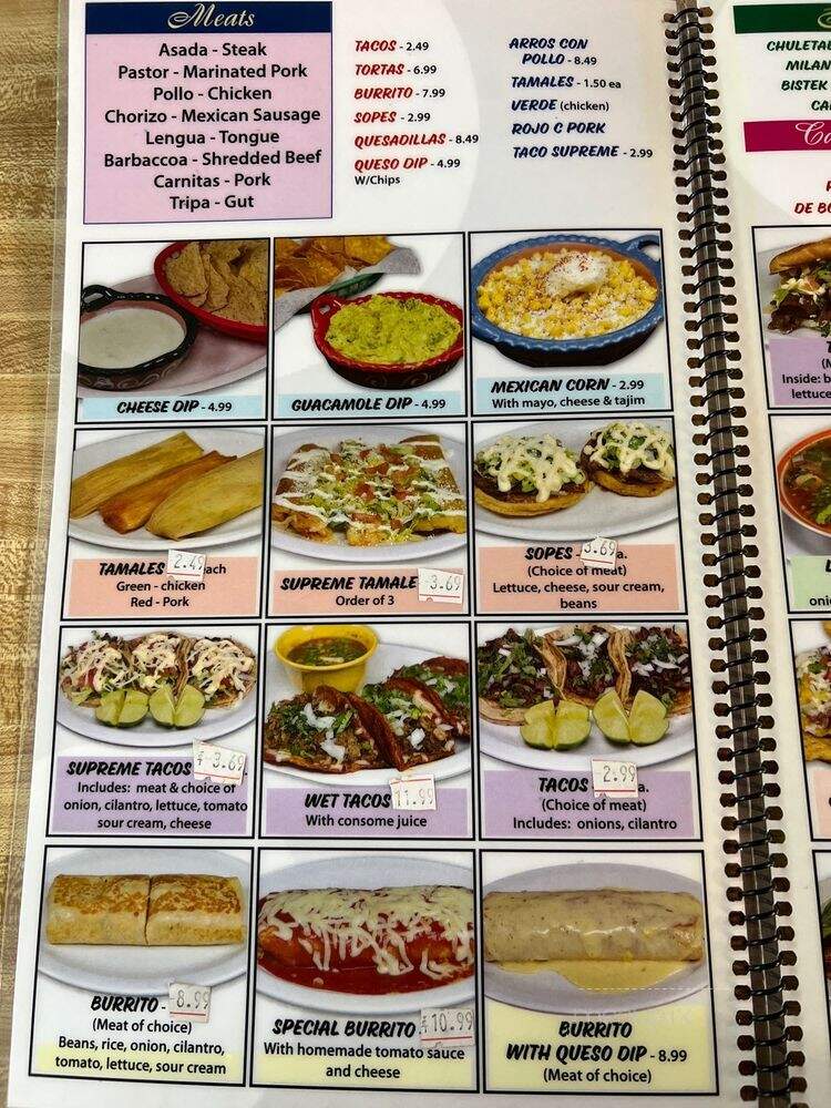 Caminos De Michoacan - Anderson, IN menu_pic