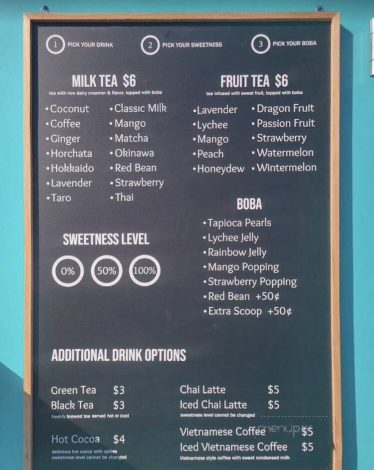 Boba Tea + Coffee - Bend, OR menu_pic