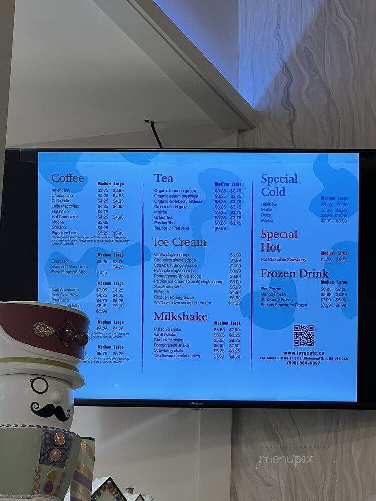 Laya Cafe and Pastry - Richmond Hill, ON menu_pic