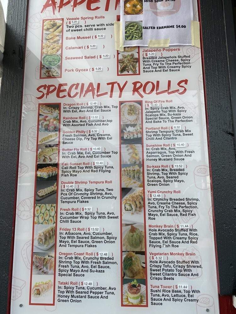 Su-kasa Sushi - Portland, OR menu_pic