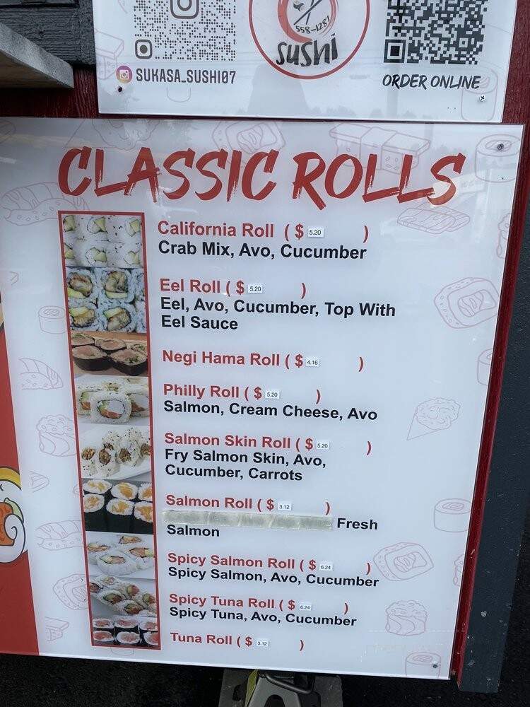 Su-kasa Sushi - Portland, OR menu_pic