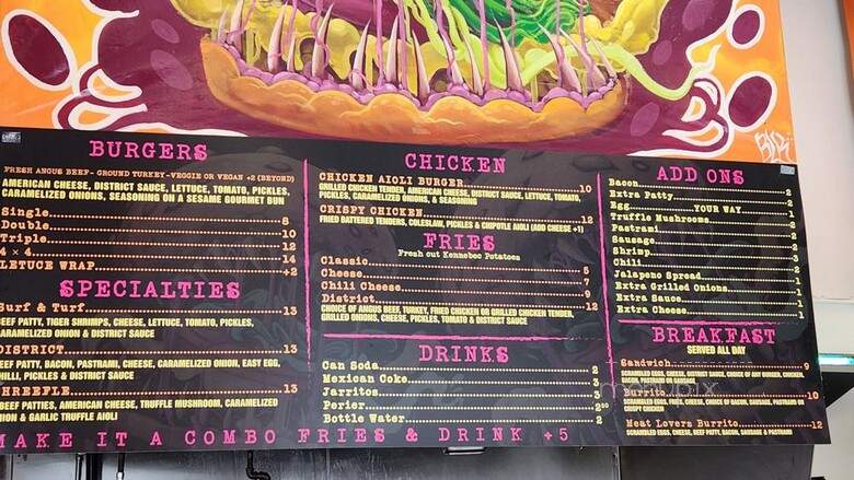 Burger District - Los Angeles, CA menu_pic