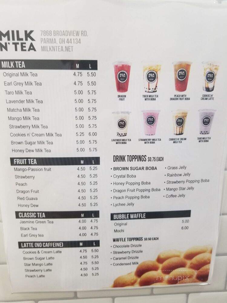 Milk N' Tea - Parma, OH menu_pic
