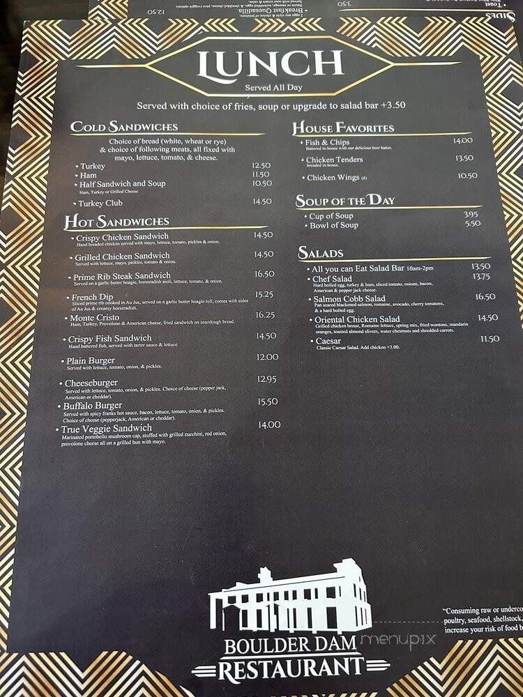 Boulder Dam Restaurant - Boulder City, NV menu_pic