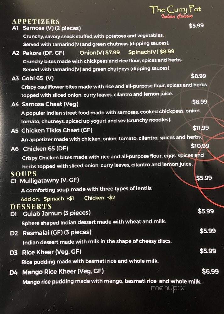 Curry Pot - Wooster, OH menu_pic