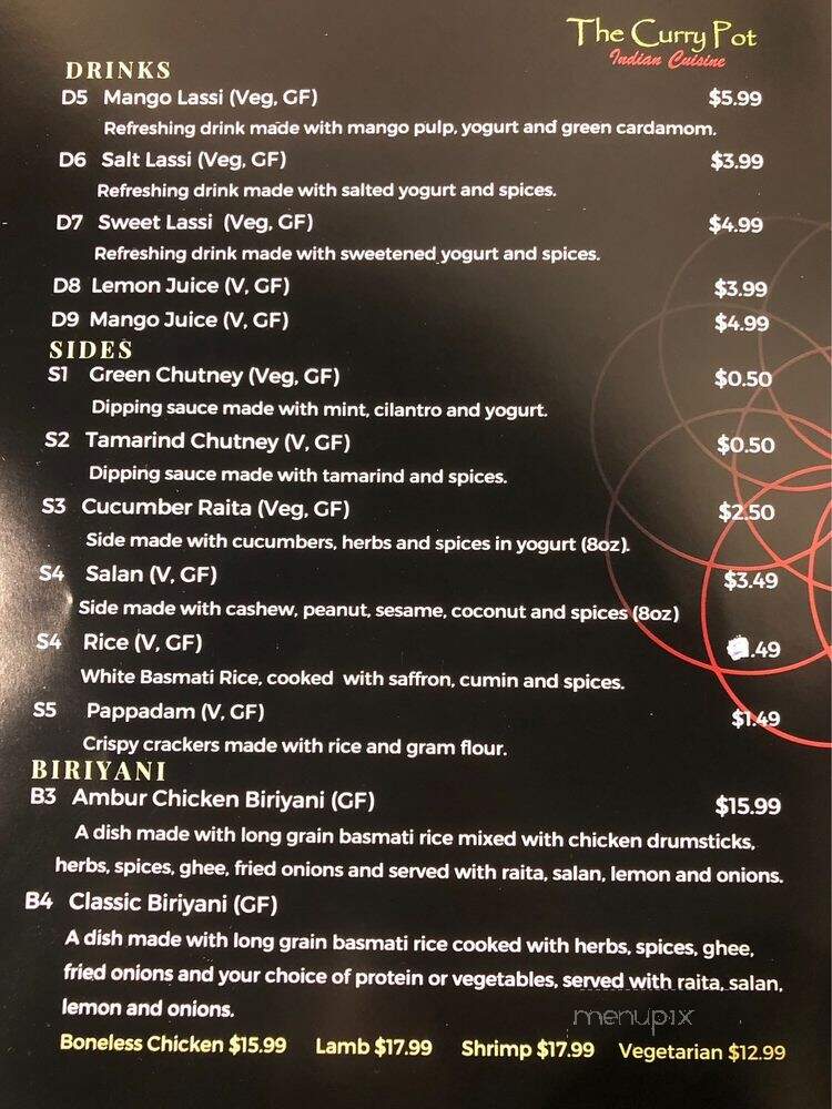 Curry Pot - Wooster, OH menu_pic