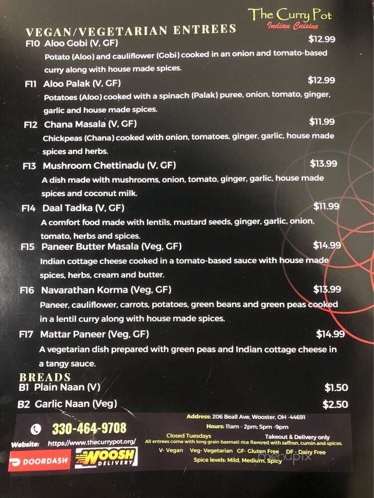 Curry Pot - Wooster, OH menu_pic