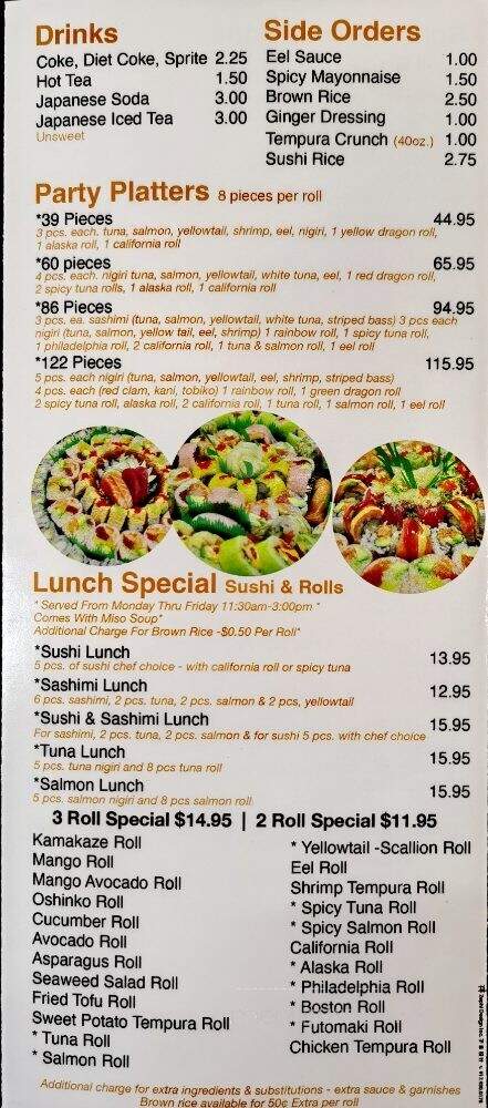 Havertown Vic's Sushi - Havertown, PA menu_pic