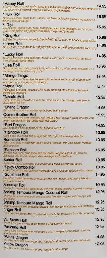 Havertown Vic's Sushi - Havertown, PA menu_pic