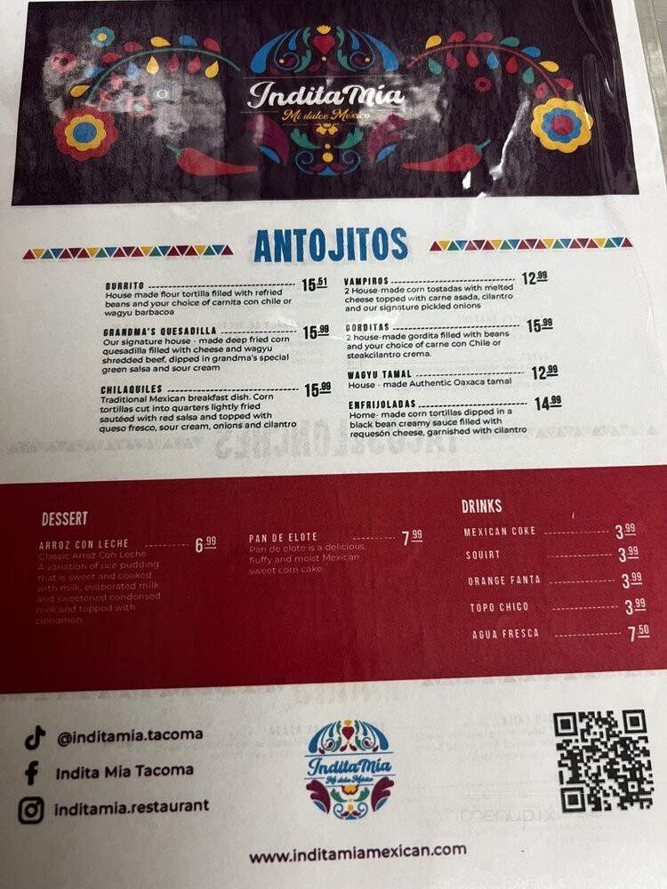 Indita Mia - Tacoma, WA menu_pic