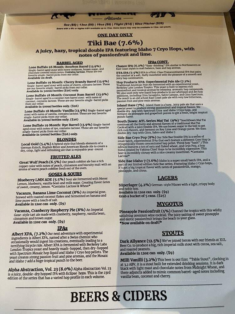 Wild Leap Atlanta - Atlanta, GA menu_pic