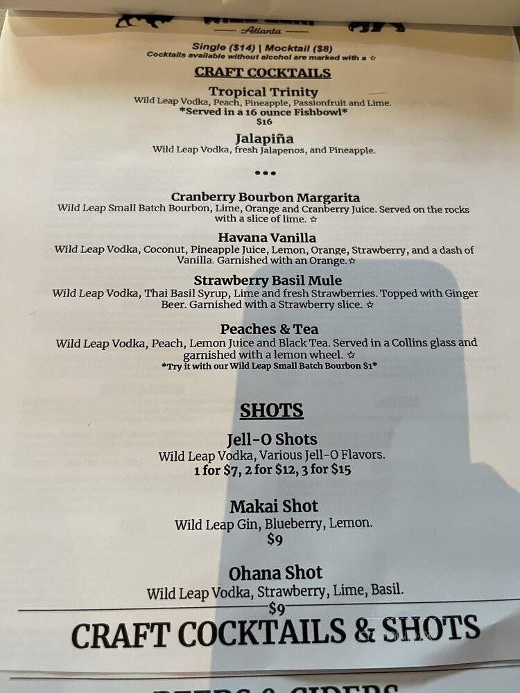 Wild Leap Atlanta - Atlanta, GA menu_pic