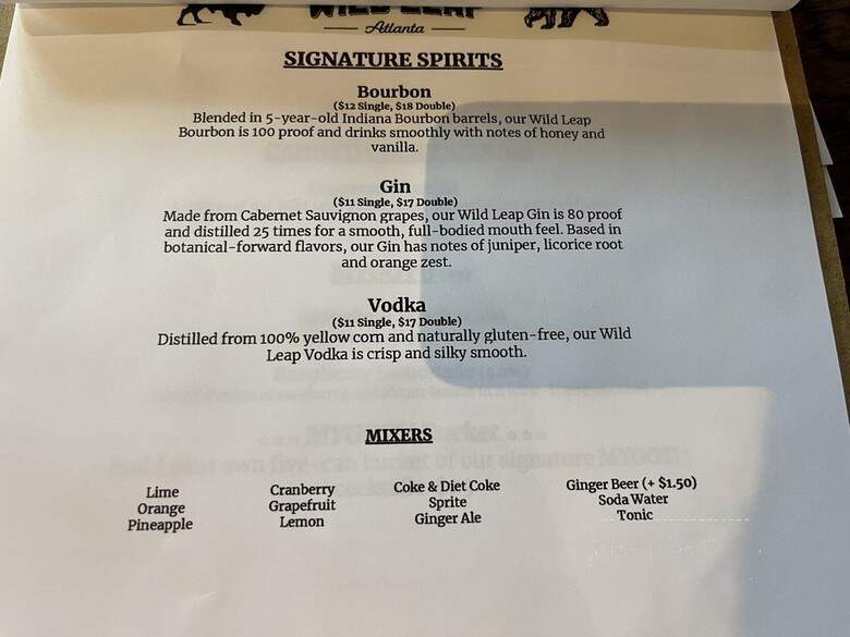 Wild Leap Atlanta - Atlanta, GA menu_pic