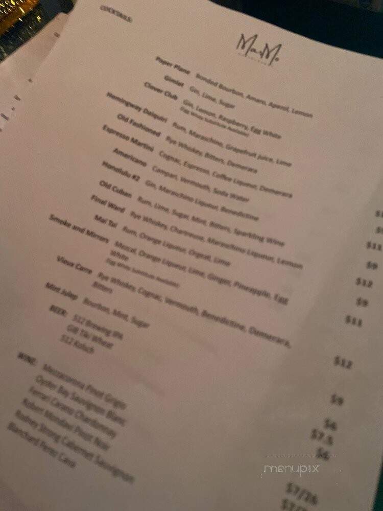 MarMo Cafe & Lounge - Galveston, TX menu_pic