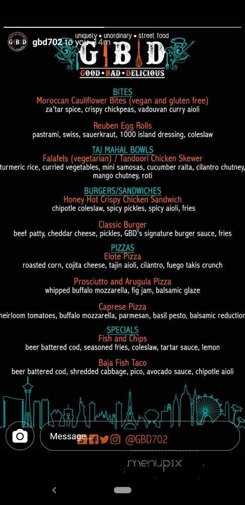 Good Bad Delicious - Las Vegas, NV menu_pic