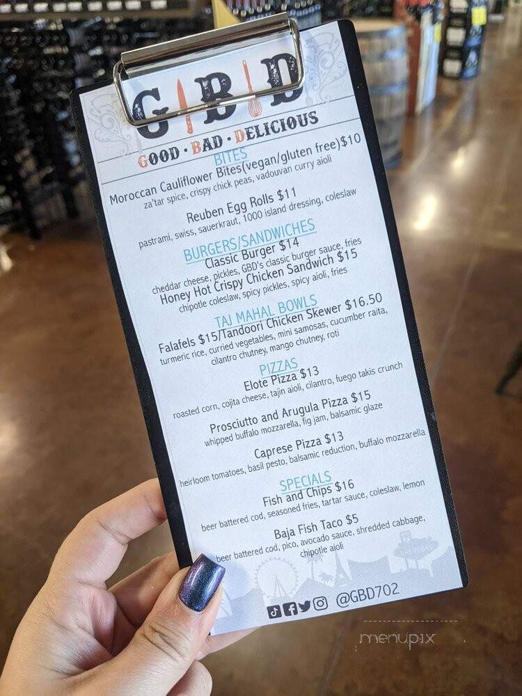 Good Bad Delicious - Las Vegas, NV menu_pic