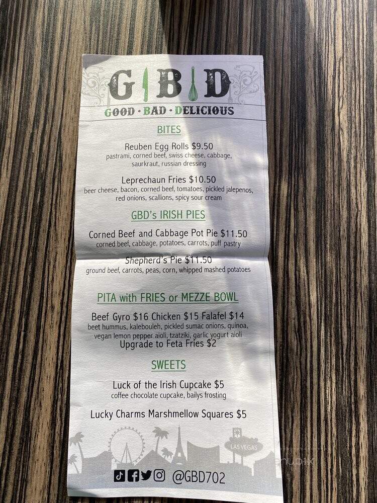 Good Bad Delicious - Las Vegas, NV menu_pic