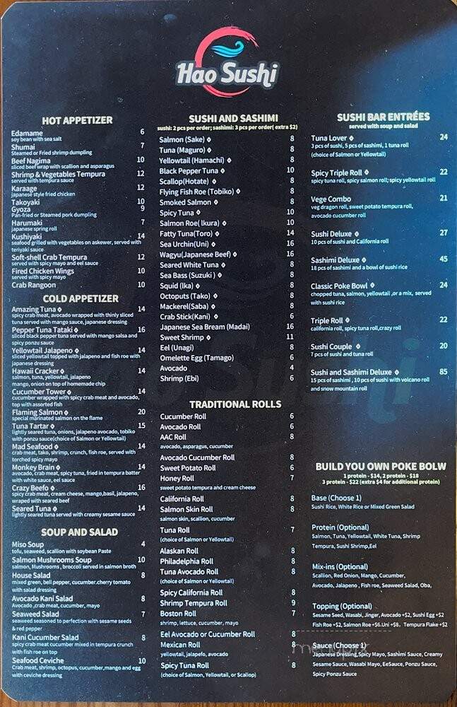 Hao Sushi - Foxborough, MA menu_pic
