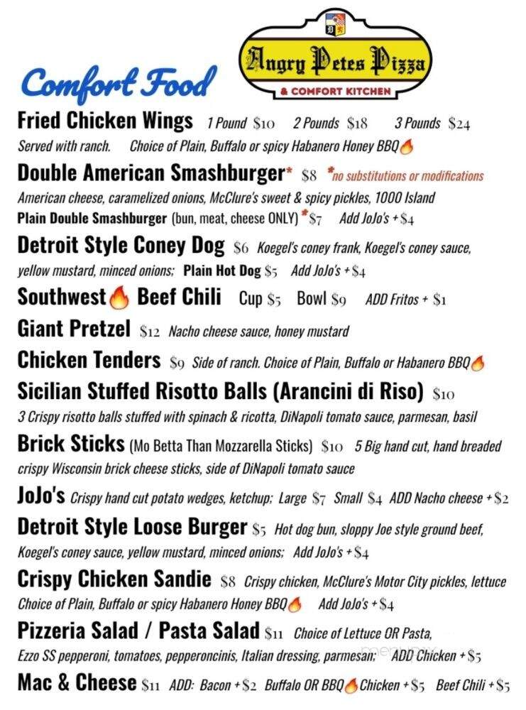 Angry Petes Pizza - Santee, CA menu_pic