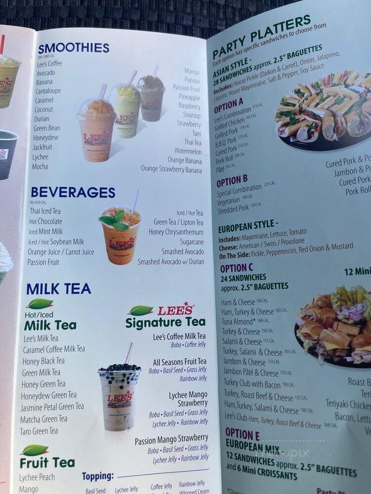 Lee's Sandwiches - Fresno, CA menu_pic