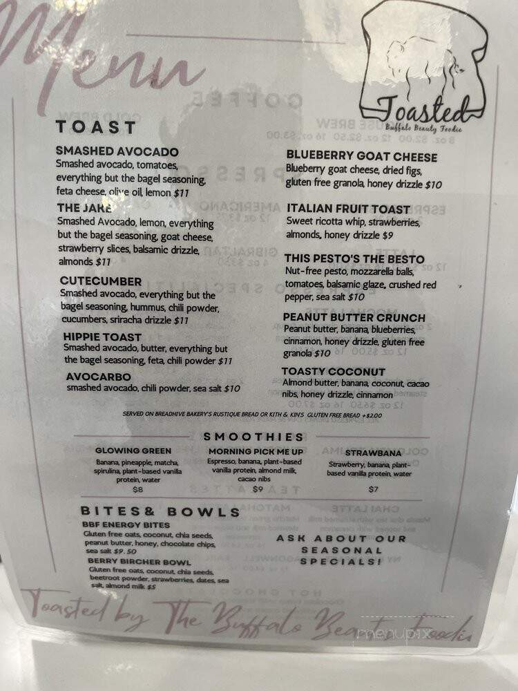 Toasted By Buffalo Beauty Foodie - Buffalo, NY menu_pic