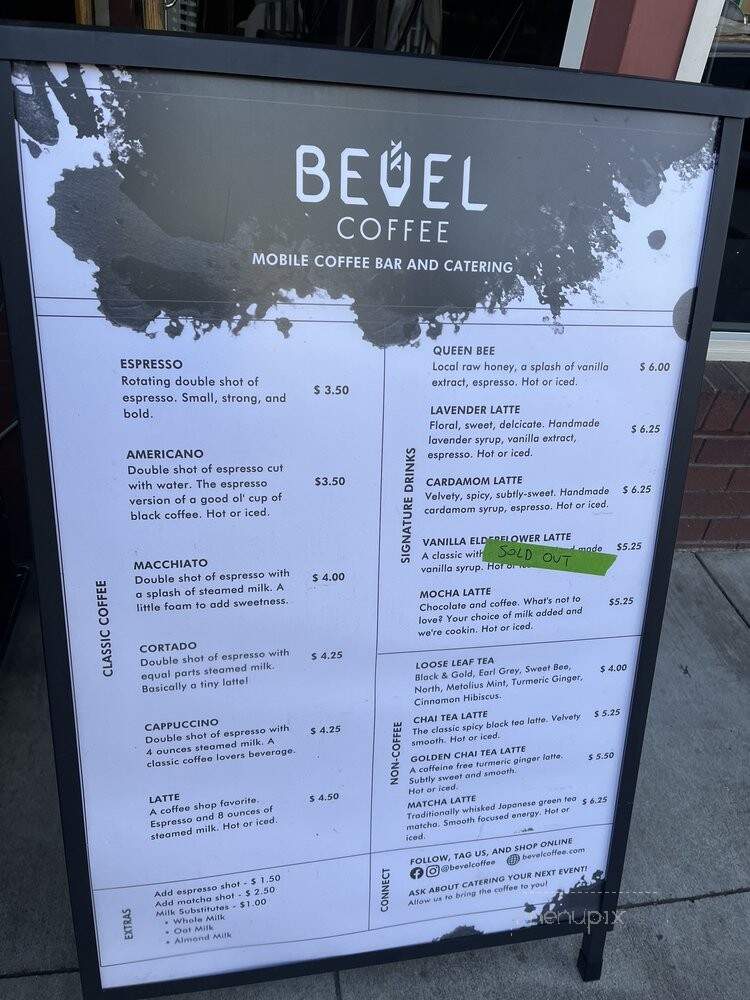Bevel Coffee - Monrovia, CA menu_pic