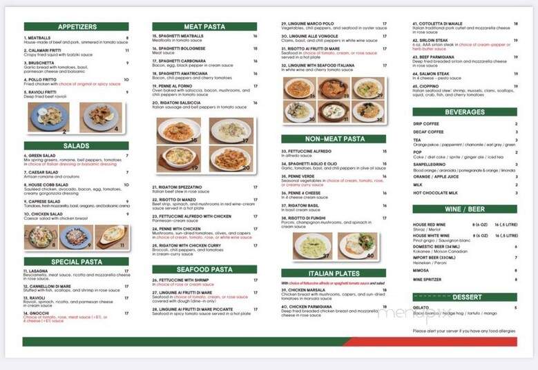 Pasta Timo - Surrey, BC menu_pic