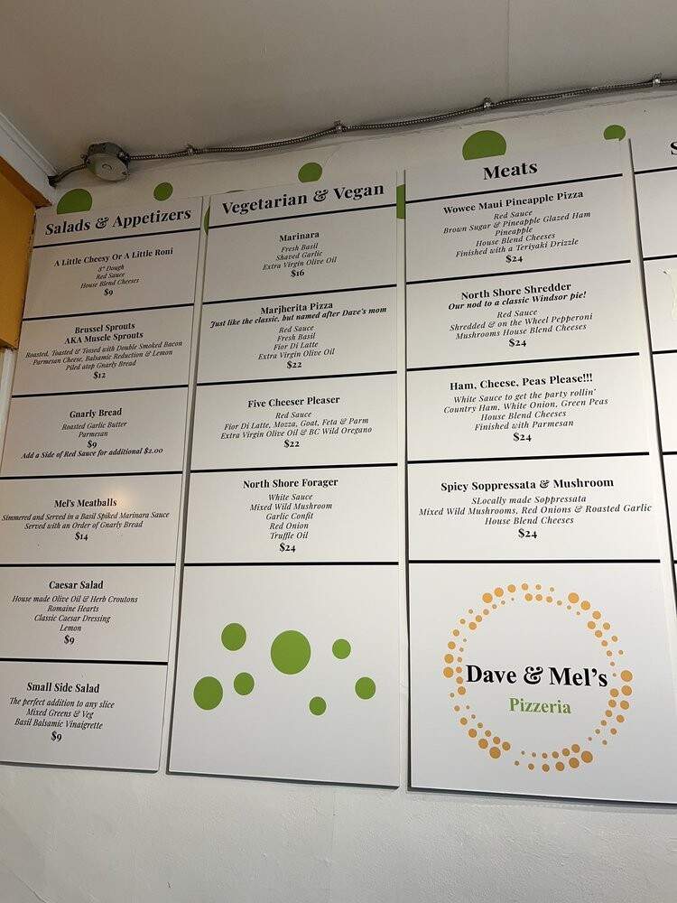 Dave & Mel's Pizzeria - North Vancouver, BC menu_pic