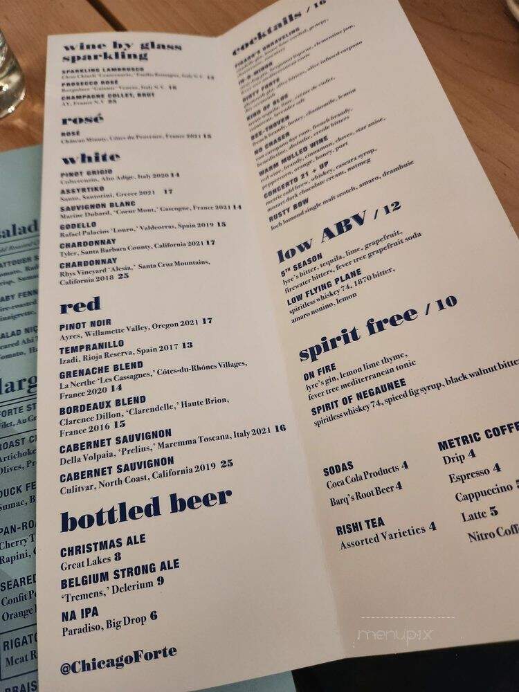 Forte at Symphony Center - Chicago, IL menu_pic