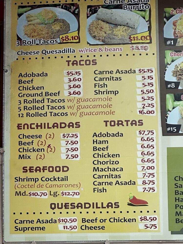 Karla's Taco Shop - Tempe, AZ menu_pic