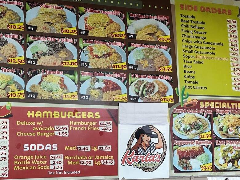 Karla's Taco Shop - Tempe, AZ menu_pic