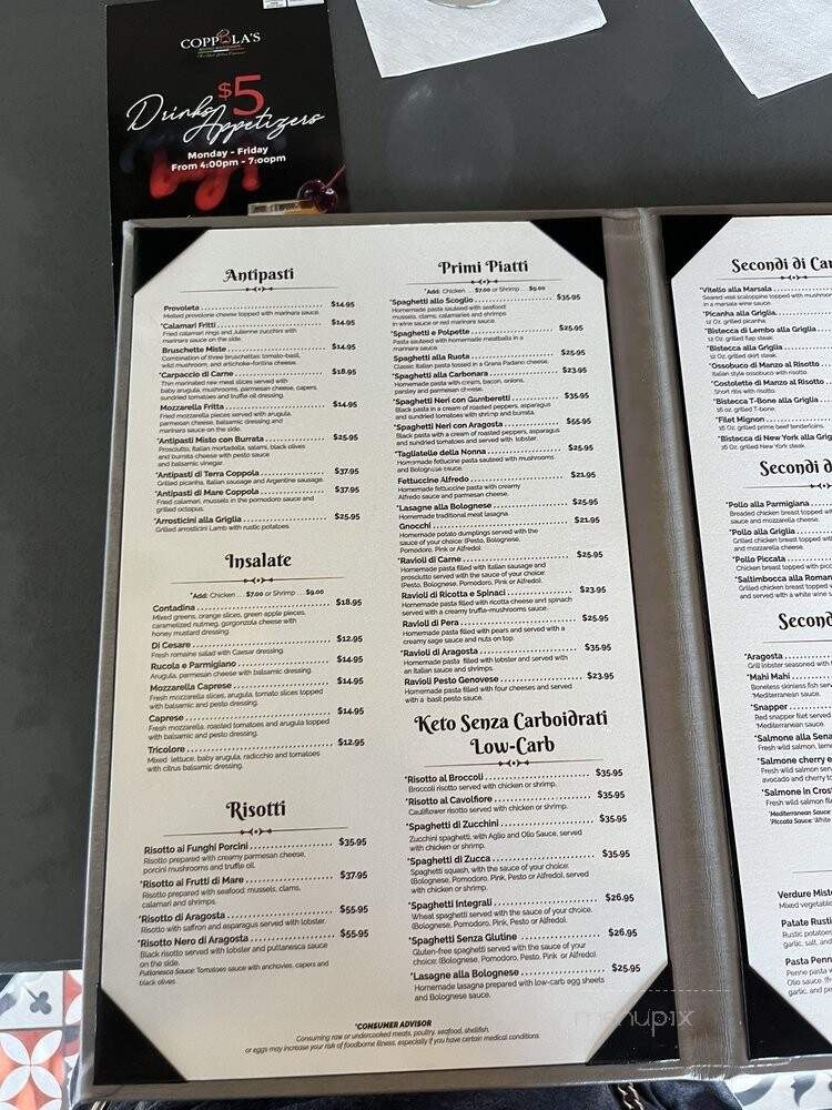 Coppola's Bistro Ristorante - Fort Lauderdale, FL menu_pic