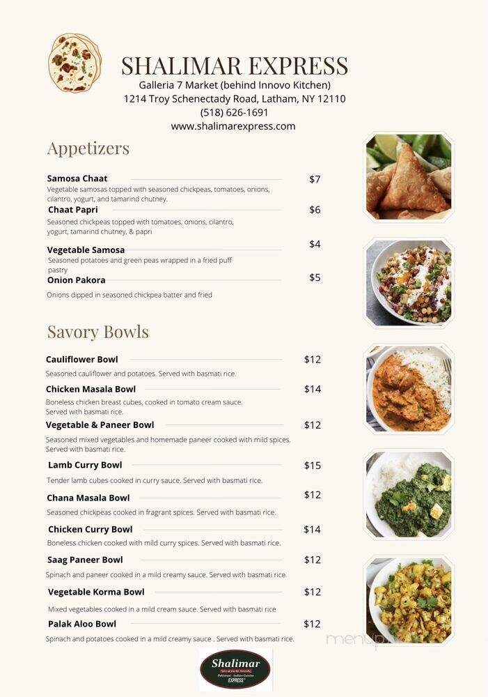Shalimar Express - Latham, NY menu_pic