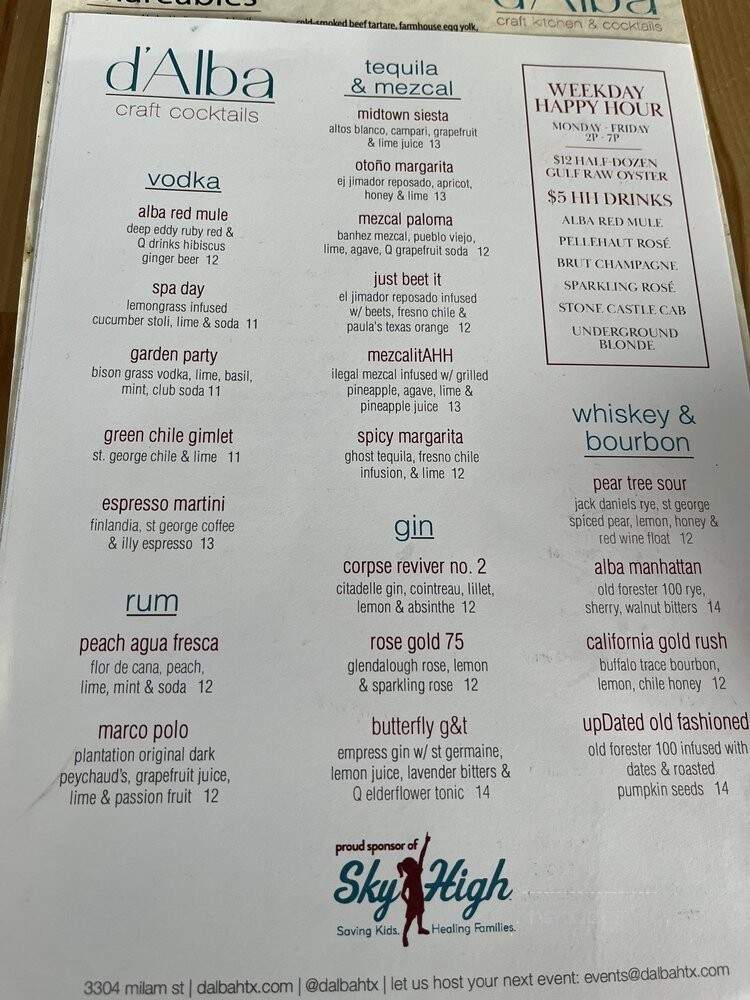 D'Alba - Houston, TX menu_pic