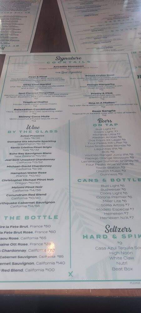 The Spot at Arcadia - Phoenix, AZ menu_pic
